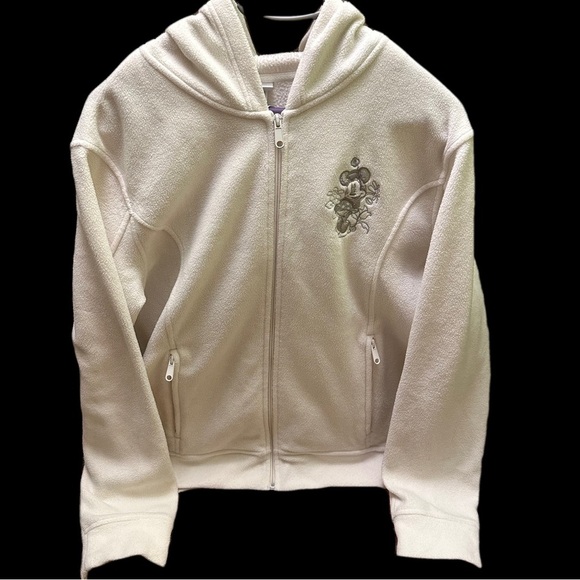 Walt Disney World Minnie Mouse Cream Zip-Up Hoodie with Embroidery - Picture 1 of 11
